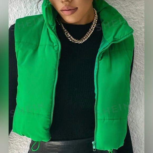 Green Puffer Vest - Picture 4 of 4